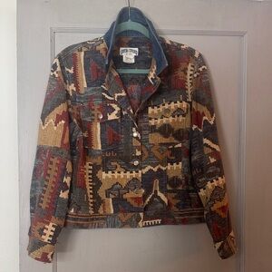 Colorful Patterned Jean Jacket